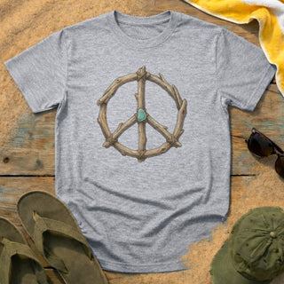 Rustic Twig Peace Sign T-Shirt
