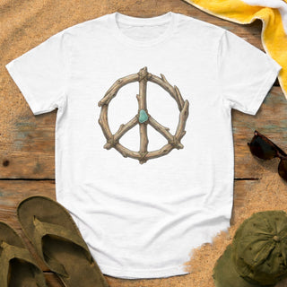 Rustic Twig Peace Sign T-Shirt