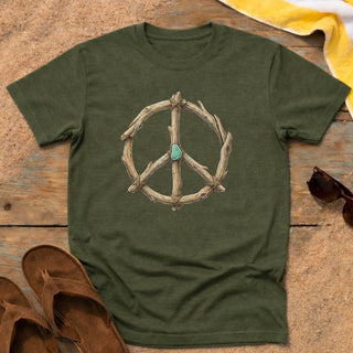 Rustic Twig Peace Sign T-Shirt